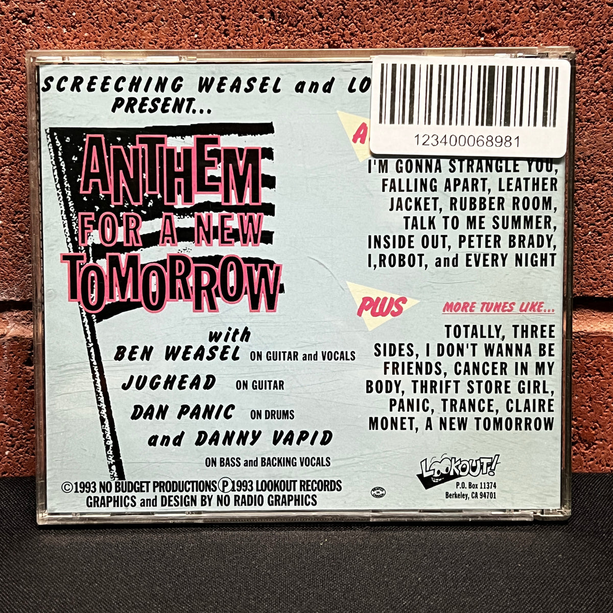 Used CD: Screeching Weasel "Anthem For A New Tomorrow" CD (1993 Lookout Press)