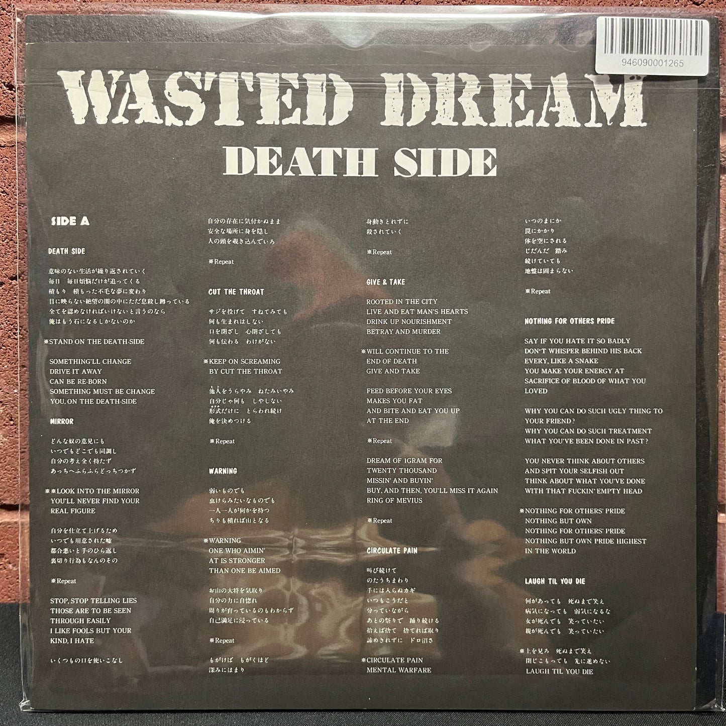 Used Vinyl: Death Side "Wasted Dream" LP (1989 Japanese Press)