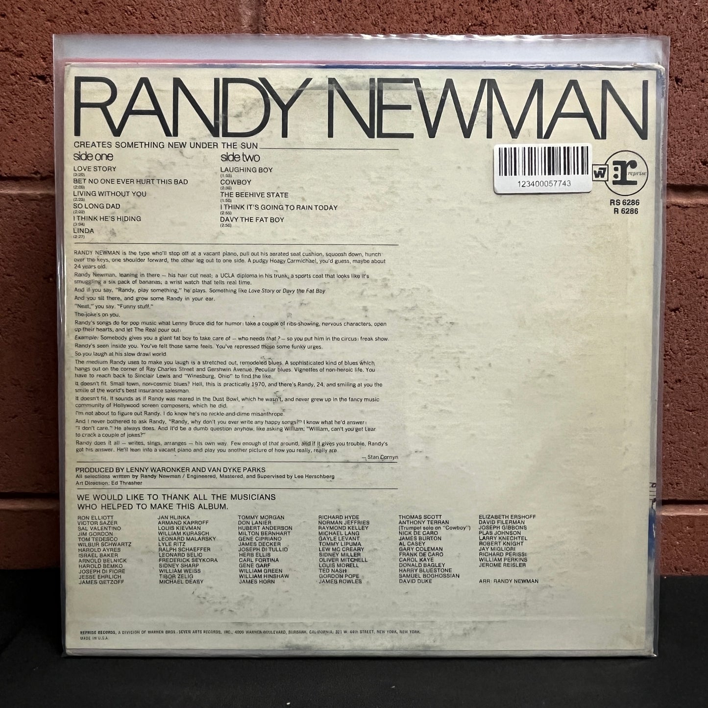 Used Vinyl: Randy Newman "Randy Newman" LP (Late 60's pressing, original cover)