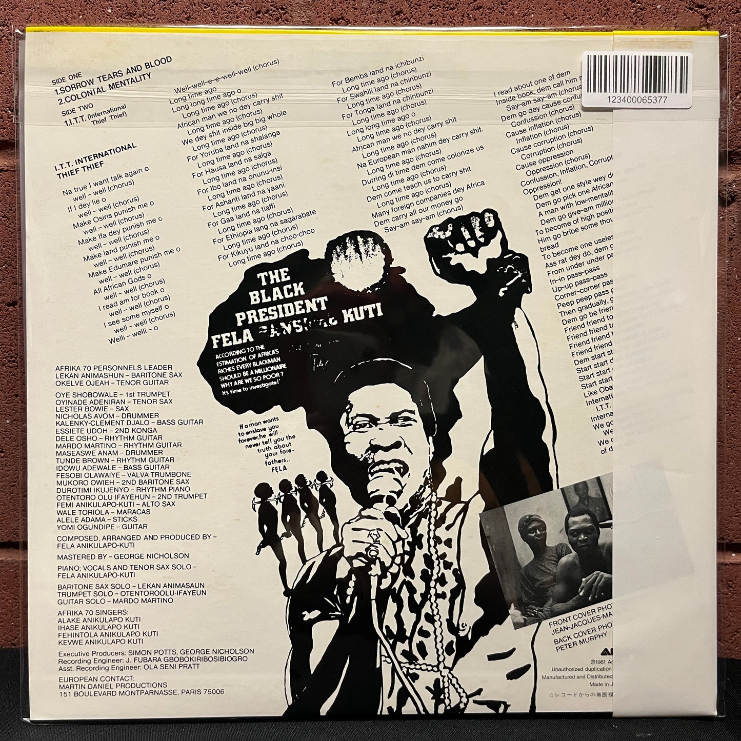 Used Vinyl: Fela Kuti "Black President" LP (1981 Japanese White Label Promo)