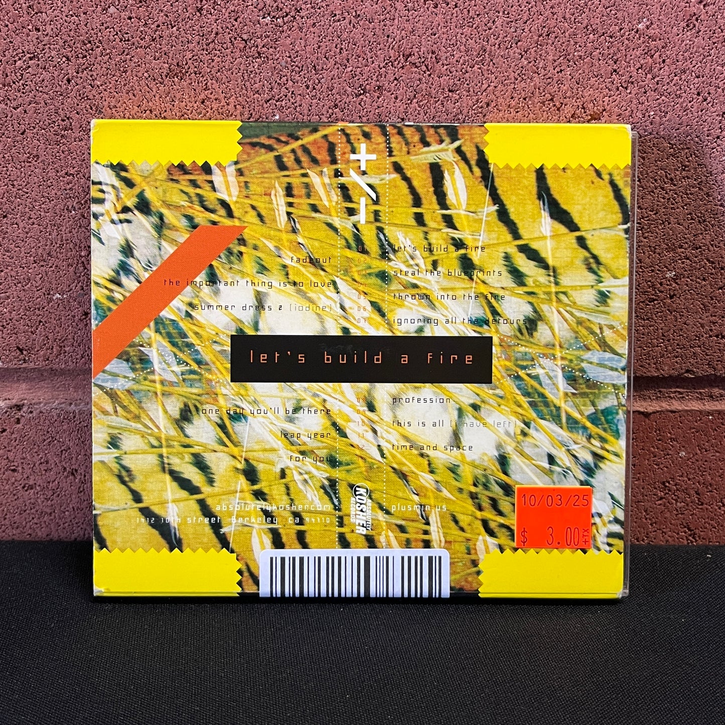 Used CD: Plus/Minus "Let's Build A Fire" CD