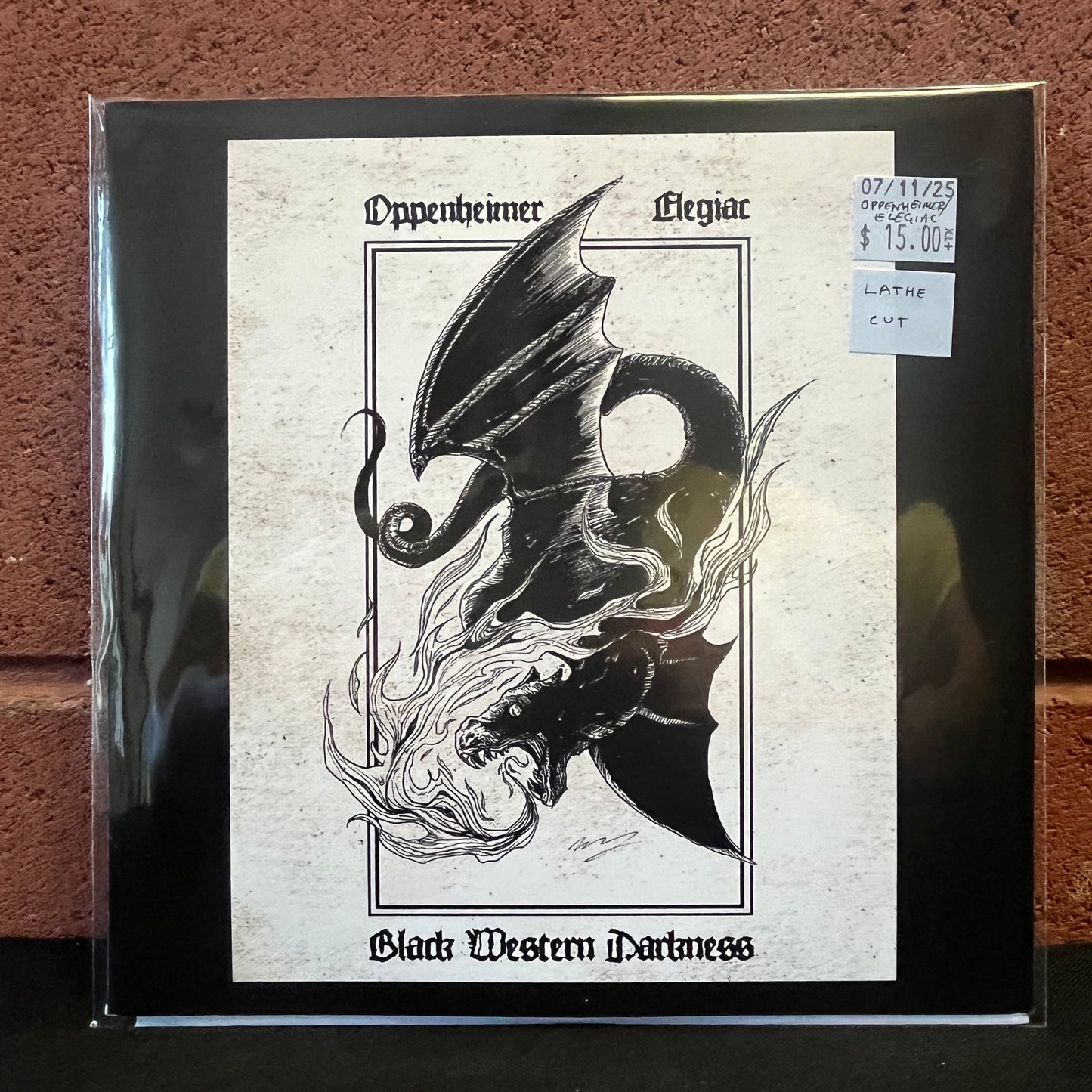 Used Vinyl: Oppenheimer / Elegiac "Black Western Darkness" 7" Lathe Cut (Numbered)