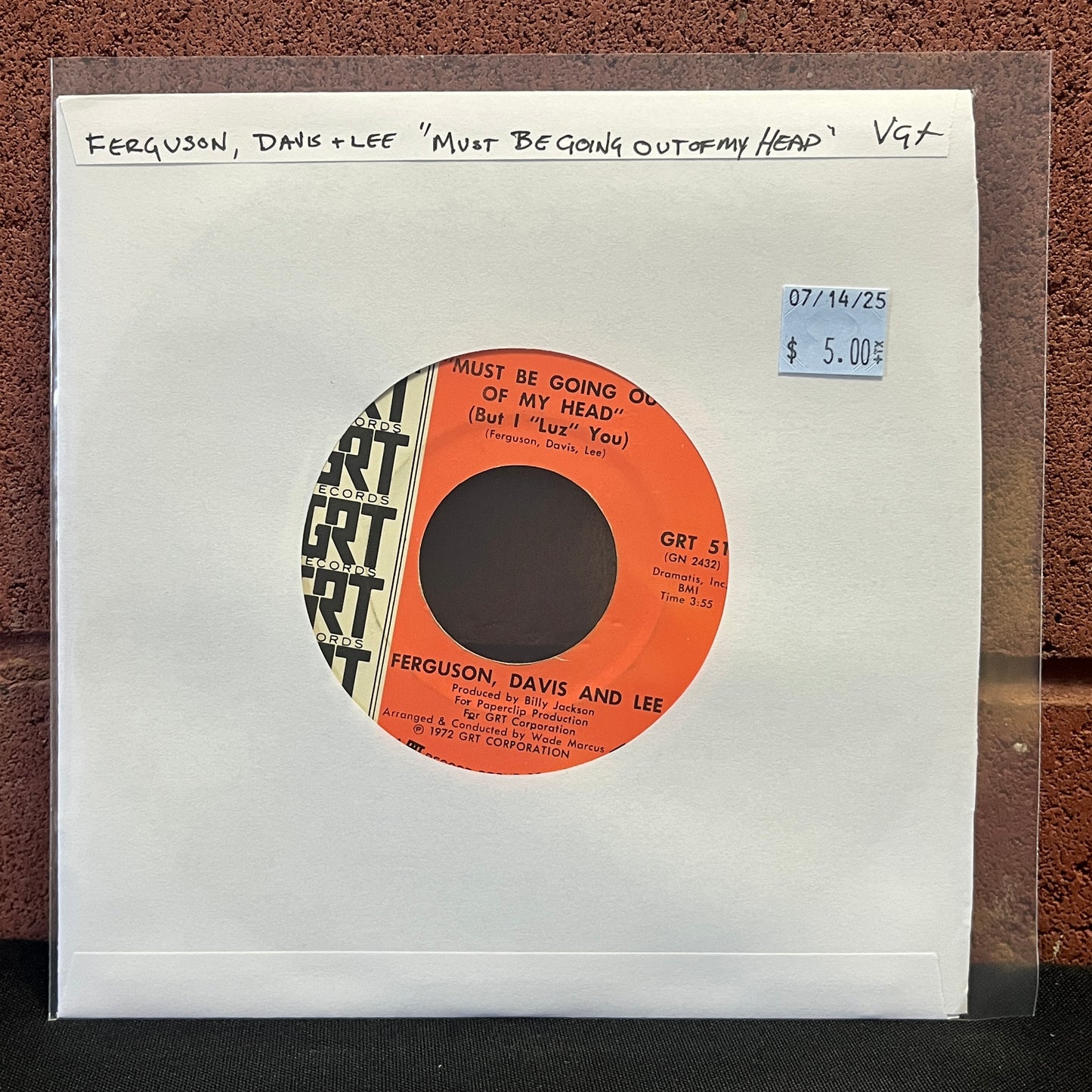Used Vinyl: Ferguson, Davis and Lee "Must Be Going Out of My Head (But I 'Luz' You)" 7"