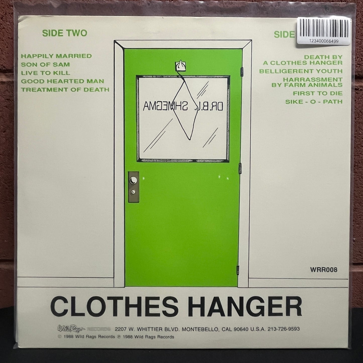 Used Vinyl: Bloodcum ‎"Death By A... Clothes Hanger" LP (1988 Press w/Poster)