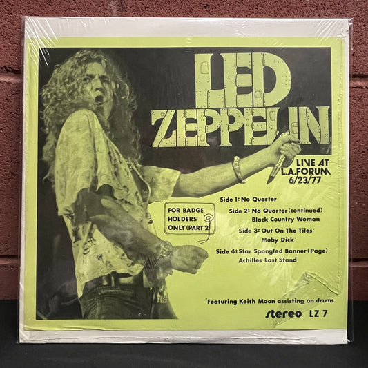 Used Vinyl: Led Zeppelin "Live At The L.A. Forum 6/23/77 (For Badge Holders Only Part 2)" 2xLP (1977 Dragonfly Press In Shrink!)