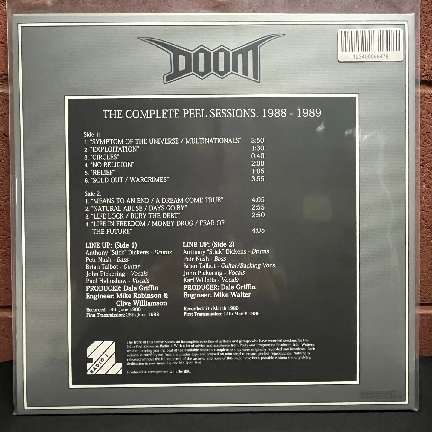 Used Vinyl: Doom "The Complete Peel Sessions: 1988 - 1989" LP (2012 Press)