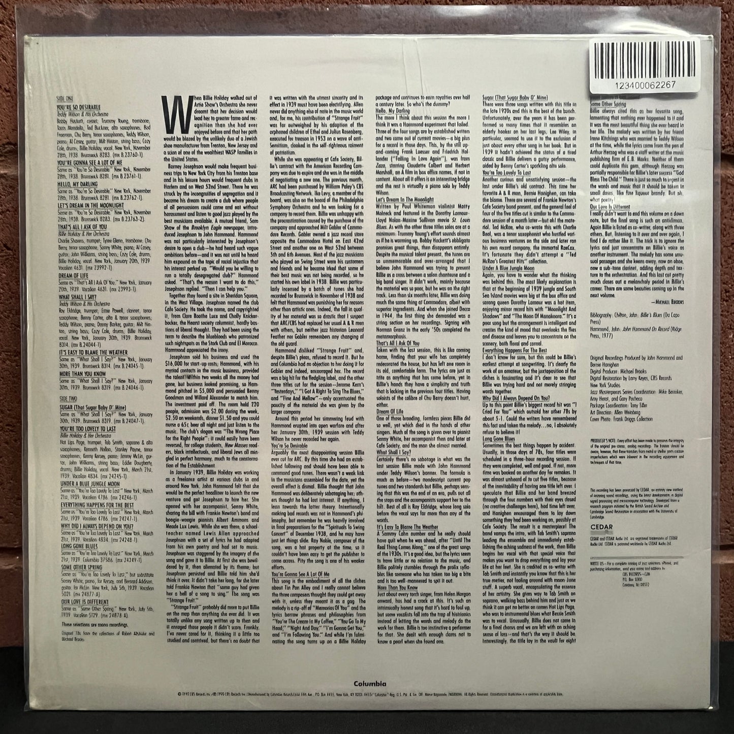 Used Vinyl: Billie Holiday "Quintessential billie Holiday Volume 7 (1938-1939)" LP