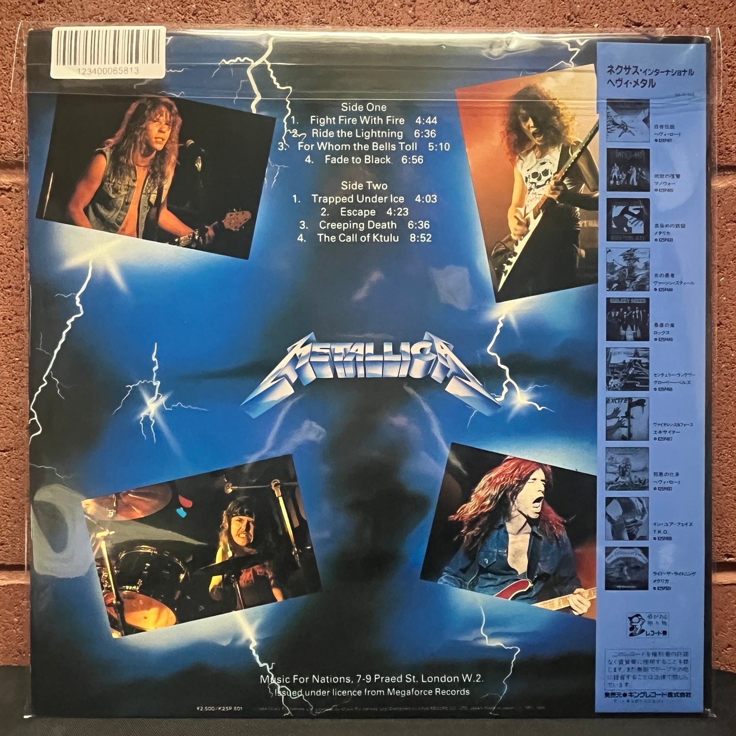 Used Vinyl: Metallica "Ride The Lightning" LP (1984 Japanese Issue K25P-501 Right Version)