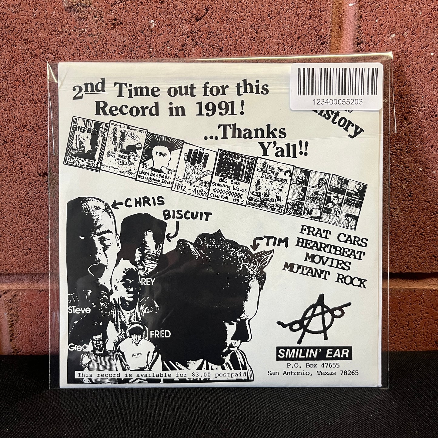 Used Vinyl: Big Boys "Frat Cars" 7" (1991 Reissue - Stamped Sleeve)