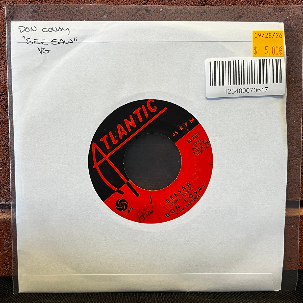 Used Vinyl: Don Covay & The Goodtimers "Seesaw" 7" (1965 Press)