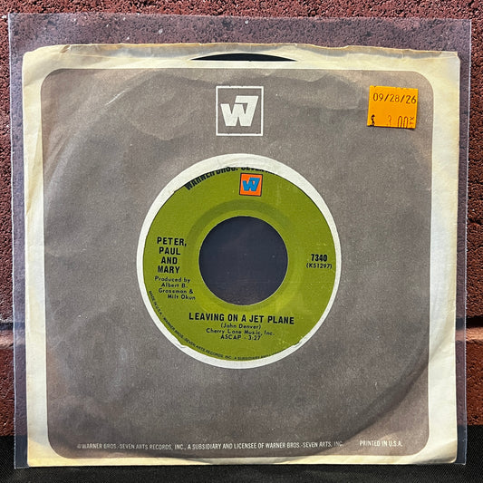 Used Vinyl: Peter Paul and Mary "Leaving on a Jet Plane / The House Song" 7"