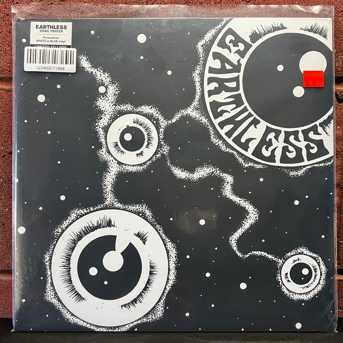 Used Vinyl: Earthless "Sonic Prayer" LP (2022 Press - White In Blue Vinyl - Sealed)