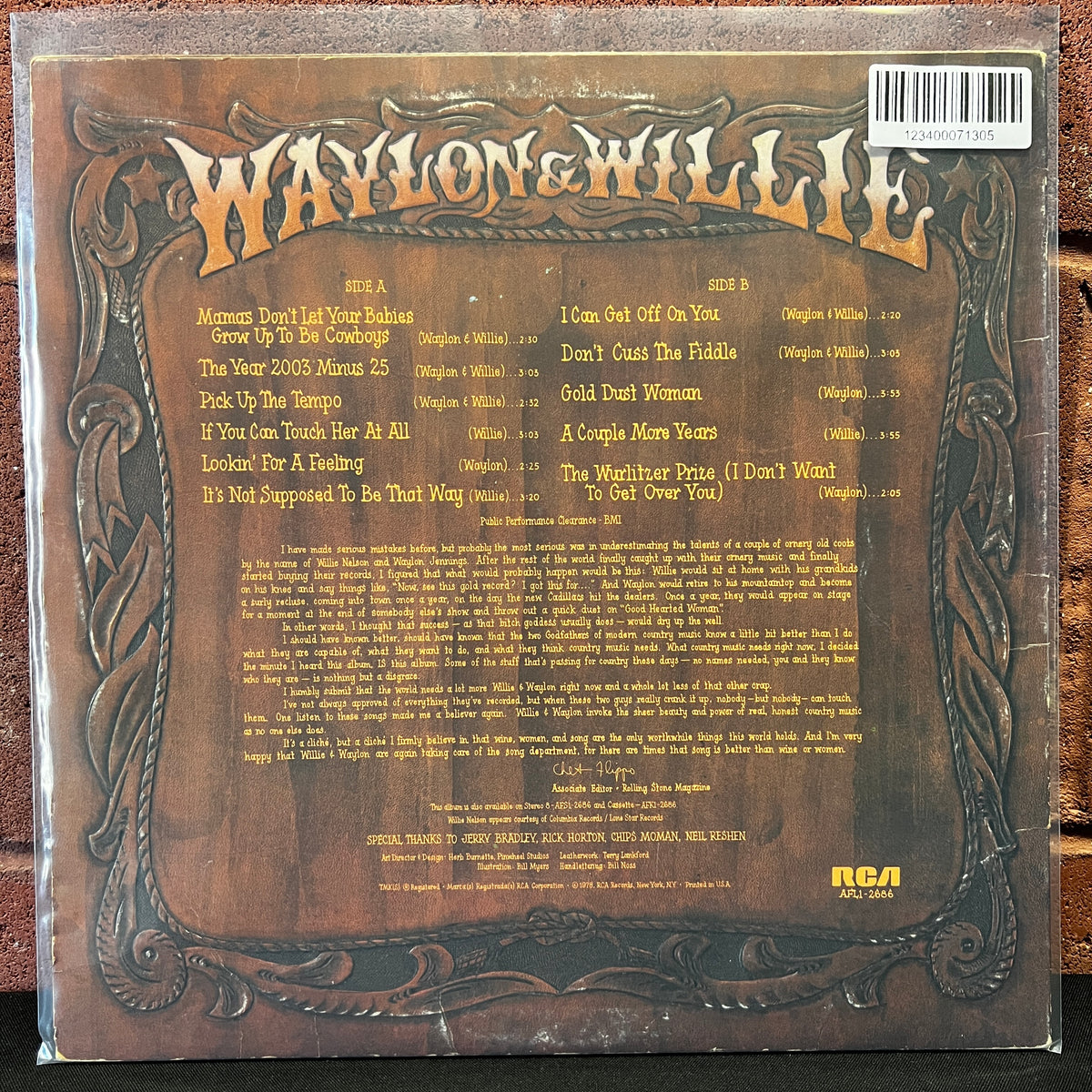 Used Vinyl: Waylon Jennings & Willie Nelson ‎"Waylon & Willie" LP (1978 Press)