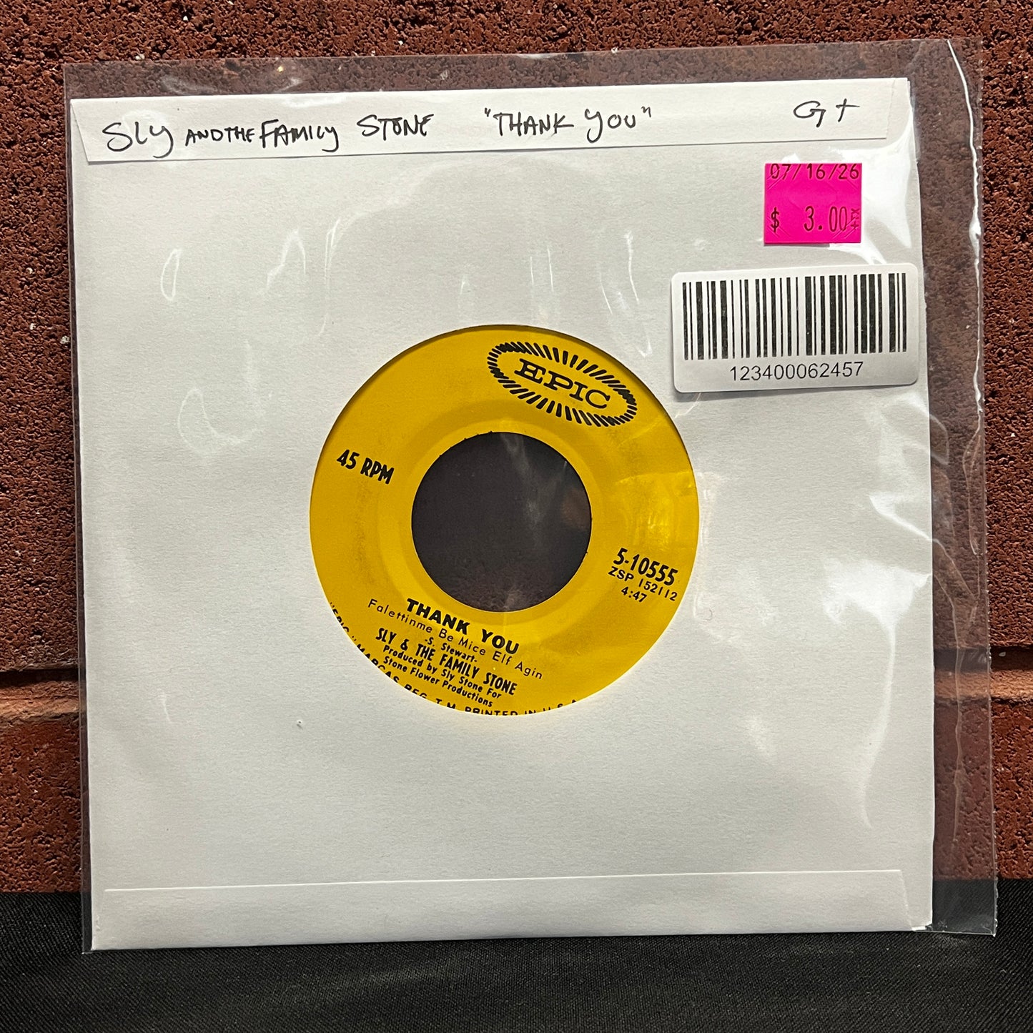 Used Vinyl: Sly and the Family Stone "Thank You" 7"