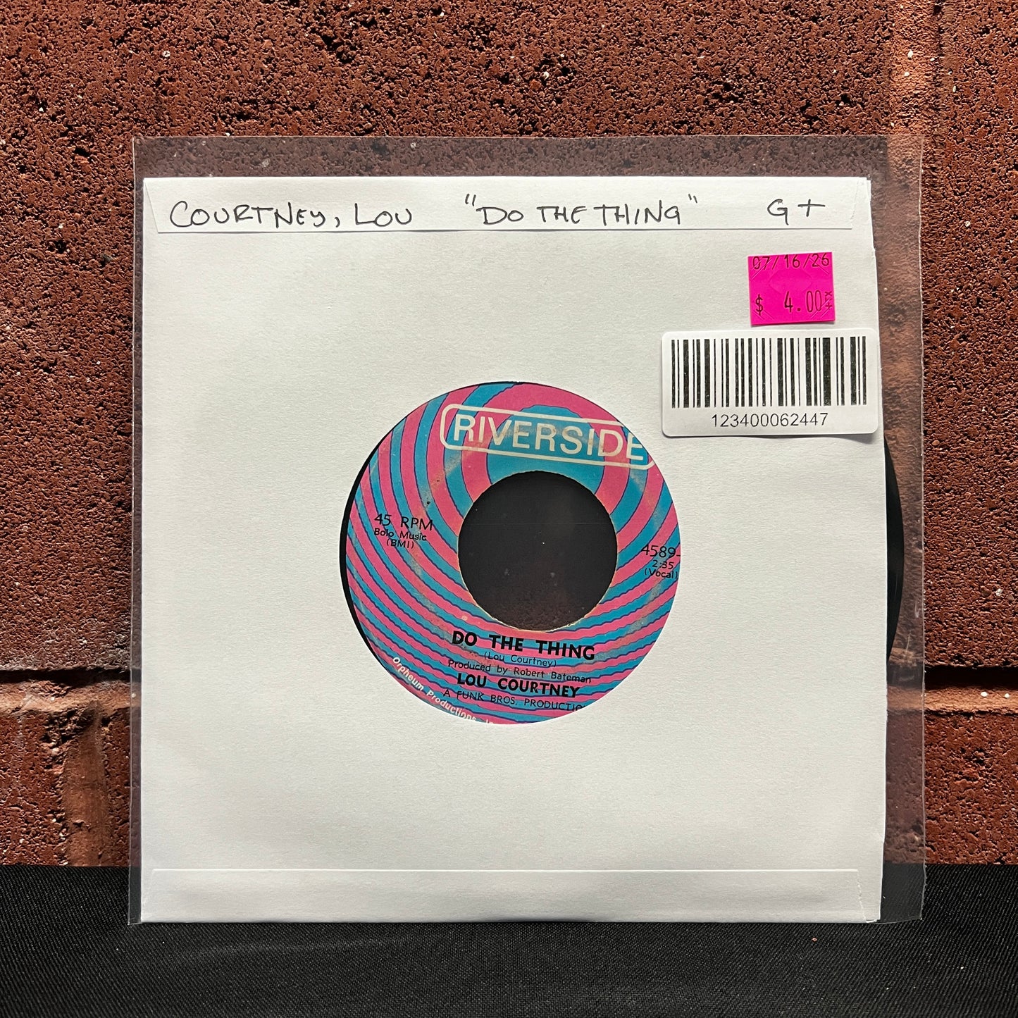 Used Vinyl: Lou Courtney "Do The Thing / The Man is Lonely" 7"