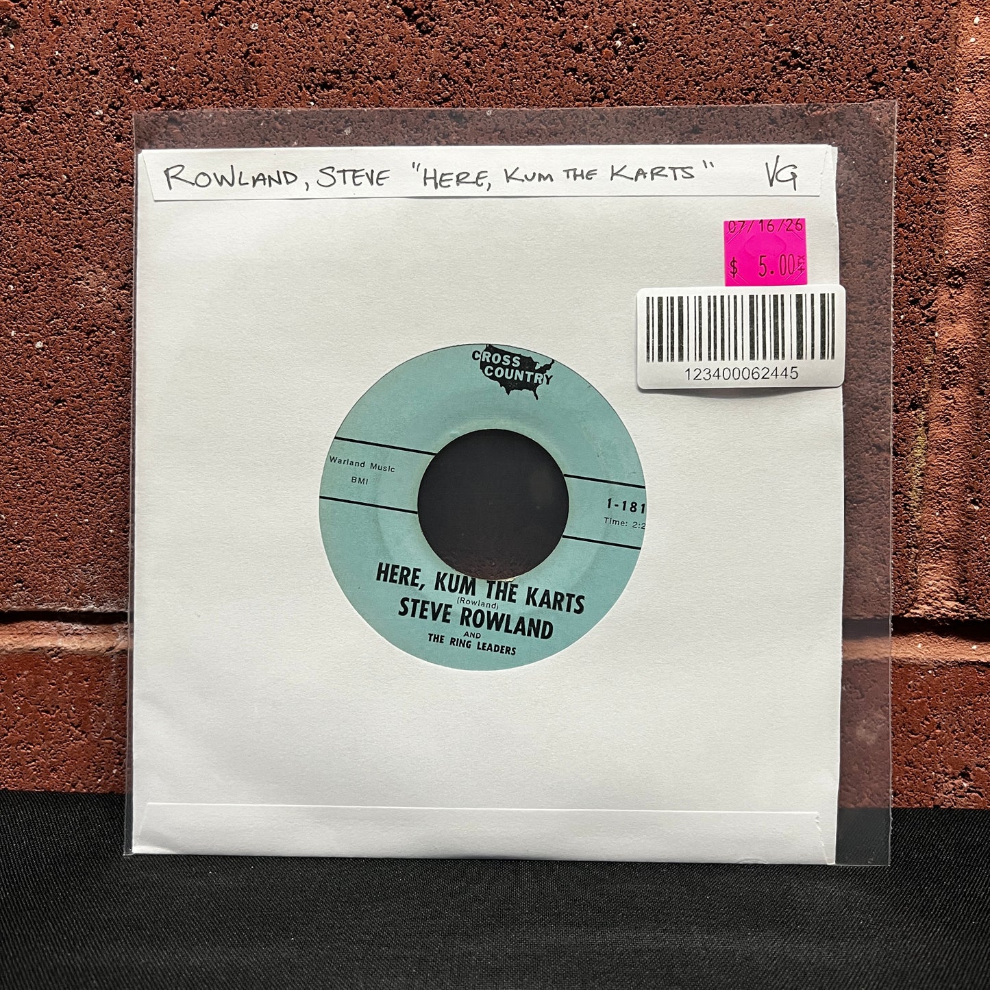 Used Vinyl: Steve Rowland and the Ring Leaders "Here, Kum the Karts" 7"