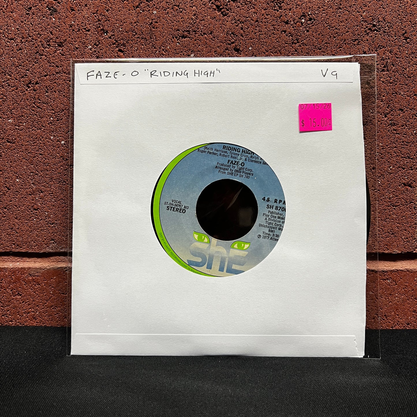 Used Vinyl: Faze-O "Riding High / True Love" 7"
