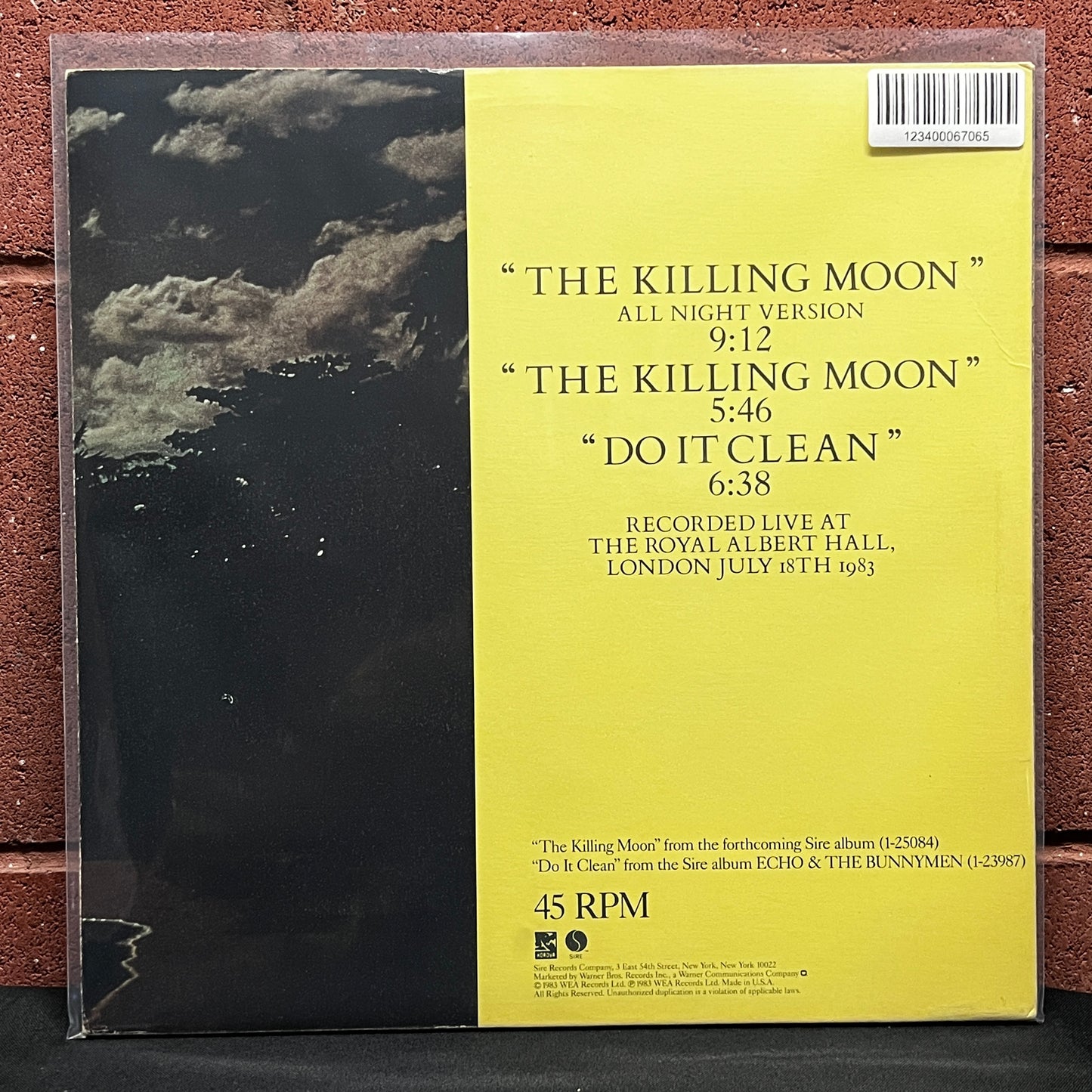 Used Vinyl: Echo & The Bunnymen ‎"The Killing Moon (All Night Version)" 12" (1984 Press)