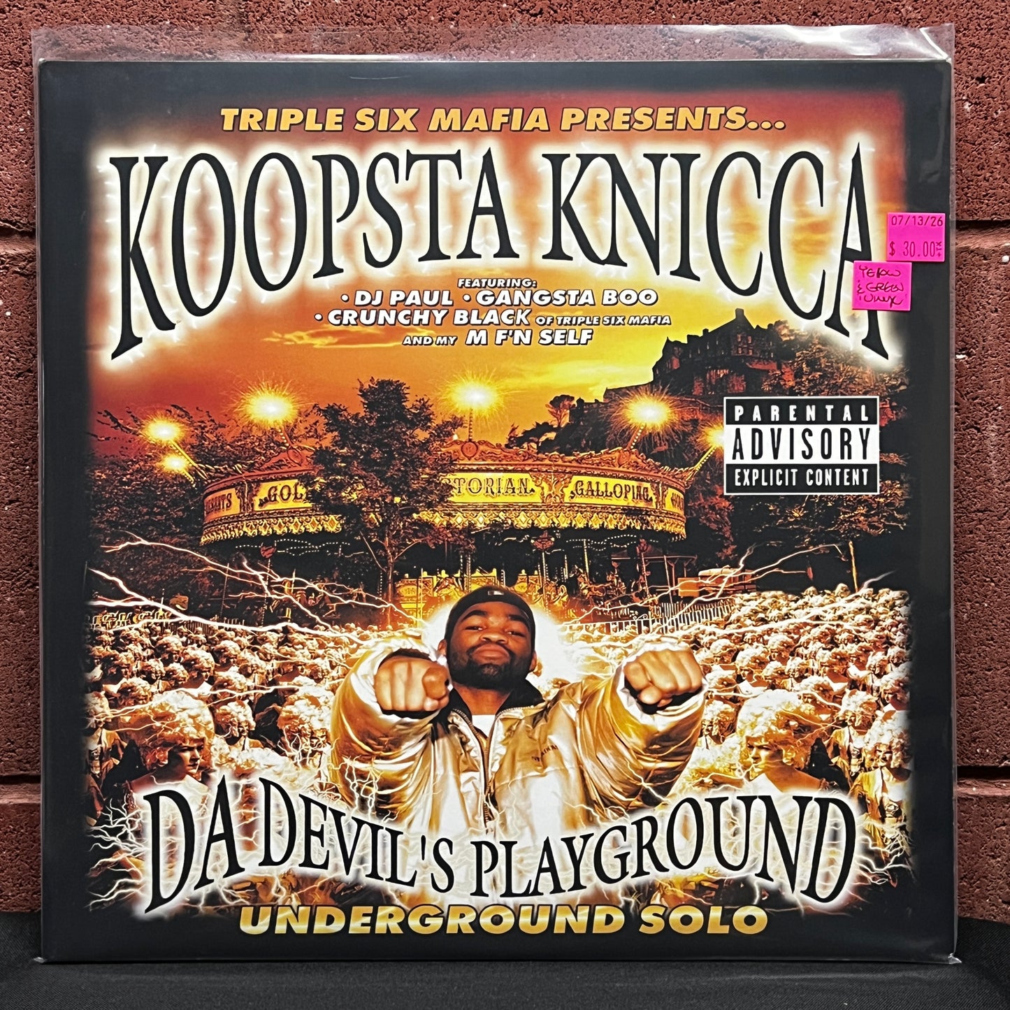 Used Vinyl: Koopsta Knicca "Triple Six Mafia Presents… Da Devil's Playground: Underground Solo" 2xLP (2021 Press - Yellow & Green Vinyl)