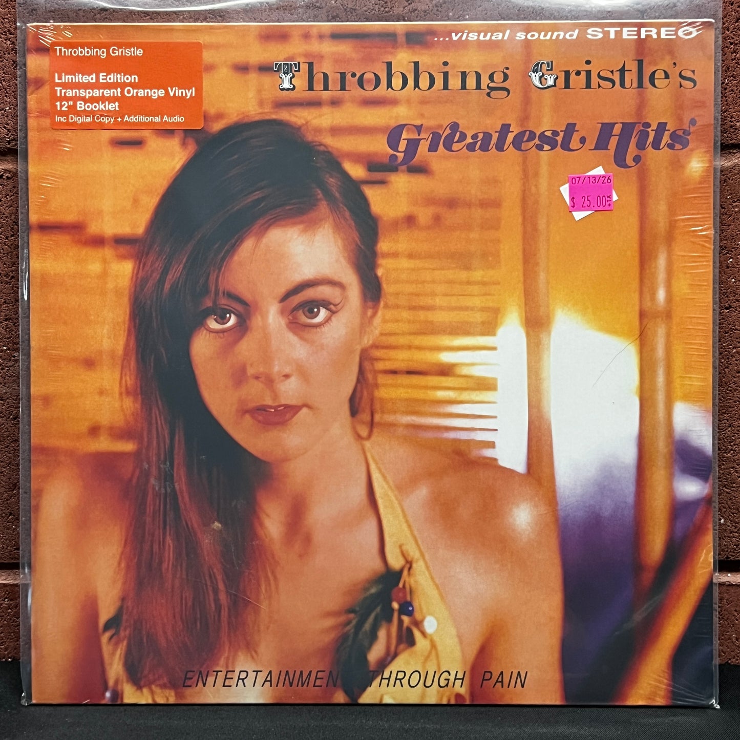 Used Vinyl: Throbbing Gristle "Greatest Hits (Entertainment Through Pain)" LP (2019 Press - Orange Vinyl - Sealed)