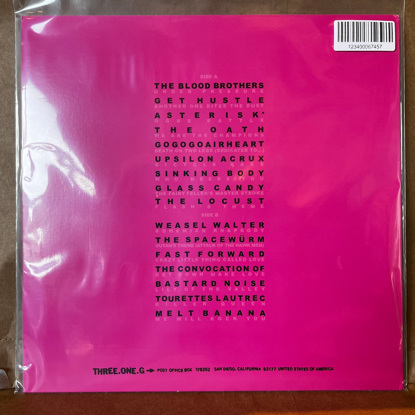 Used Vinyl: V/A - "Dynamite With A Laserbeam: Queen As Heard Through The Meat Grinder Of Three One G" LP (2002 Press - Pink Vinyl)