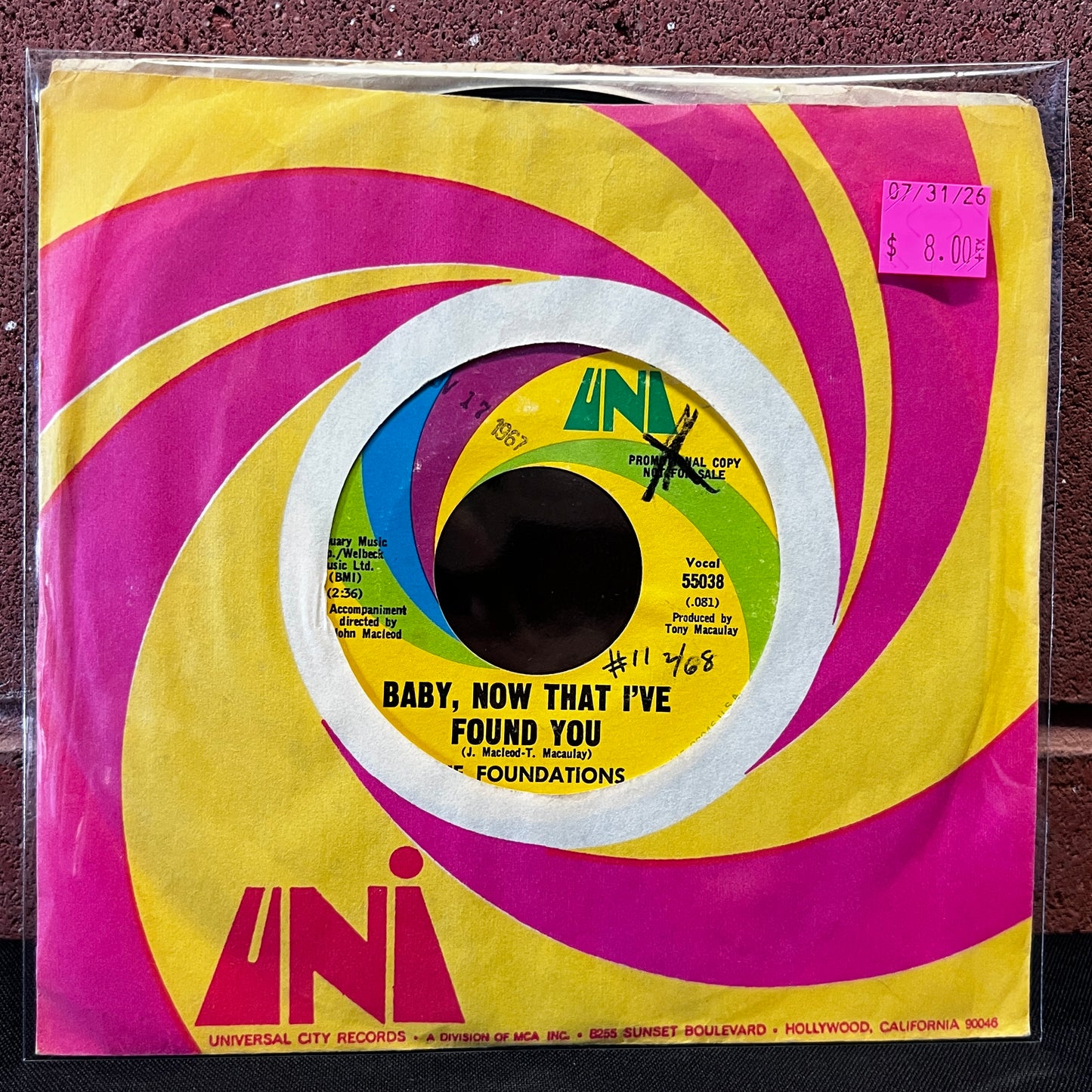 Used Vinyl: Foundations "Baby Now That I've Found You" 7" (Promo)