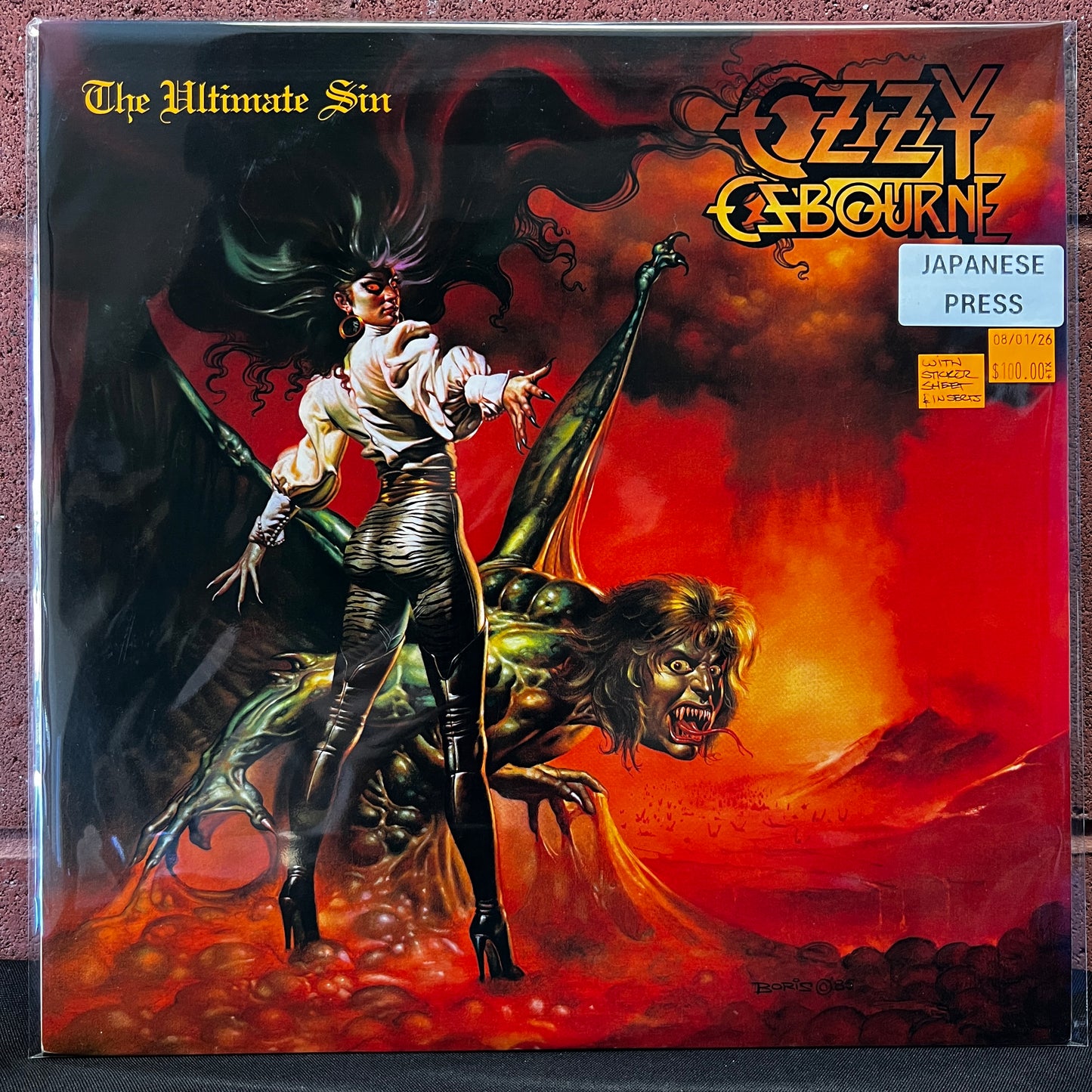 Used Vinyl: Ozzy Osbourne "The Ultimate Sin" LP (1986 Japanese Press - w/Sticker Sheet)