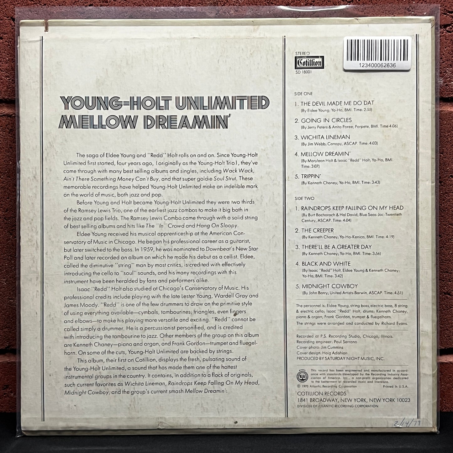 Used Vinyl: Young-Holt Unlimited "Mellow Dreamin'" LP (70's US pressing)