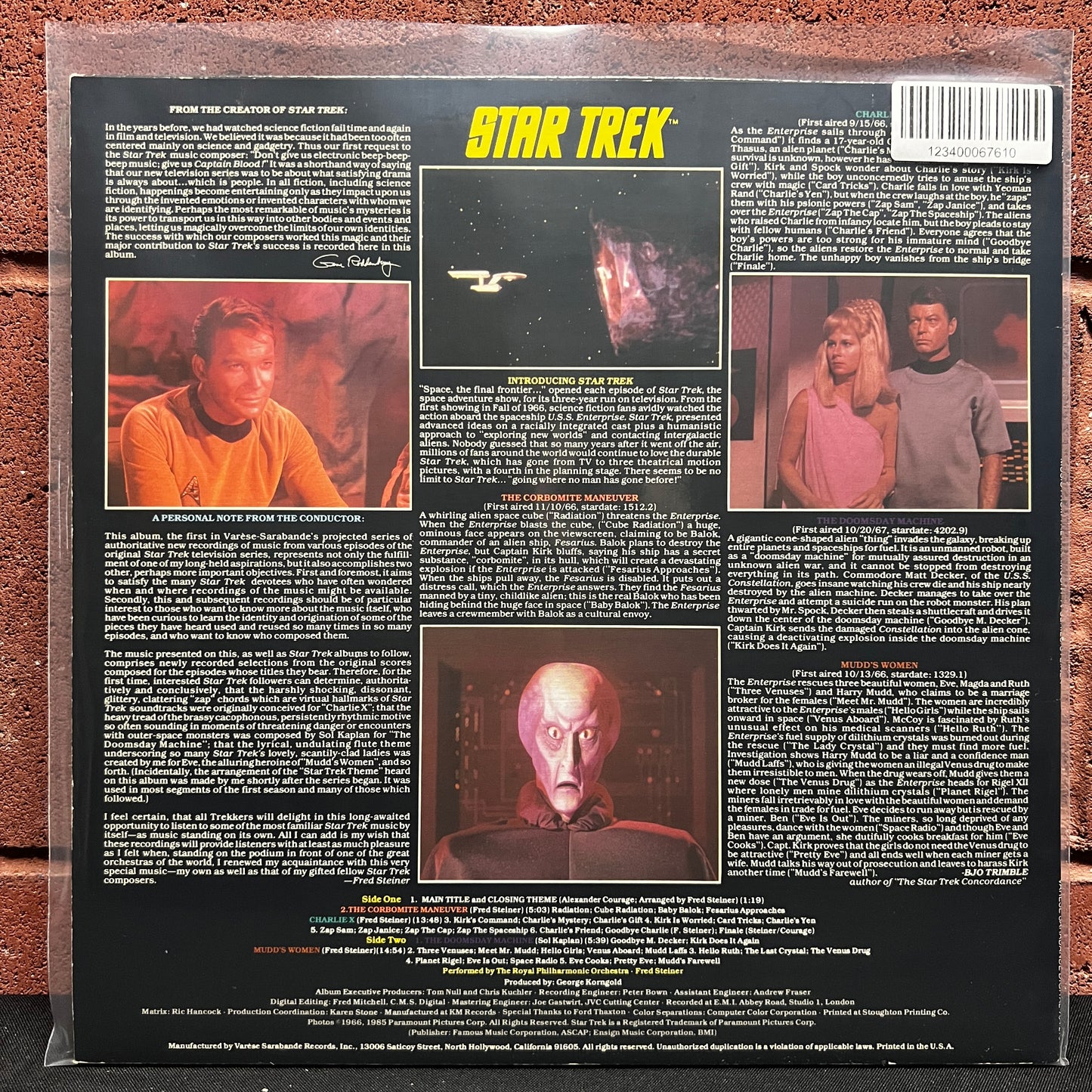 Used Vinyl: The Royal Philharmonic Orchestra & Fred Steiner "Star Trek (Music Adapted From Selected Episodes Of The Paramount TV Series)" LP (1985 Press)