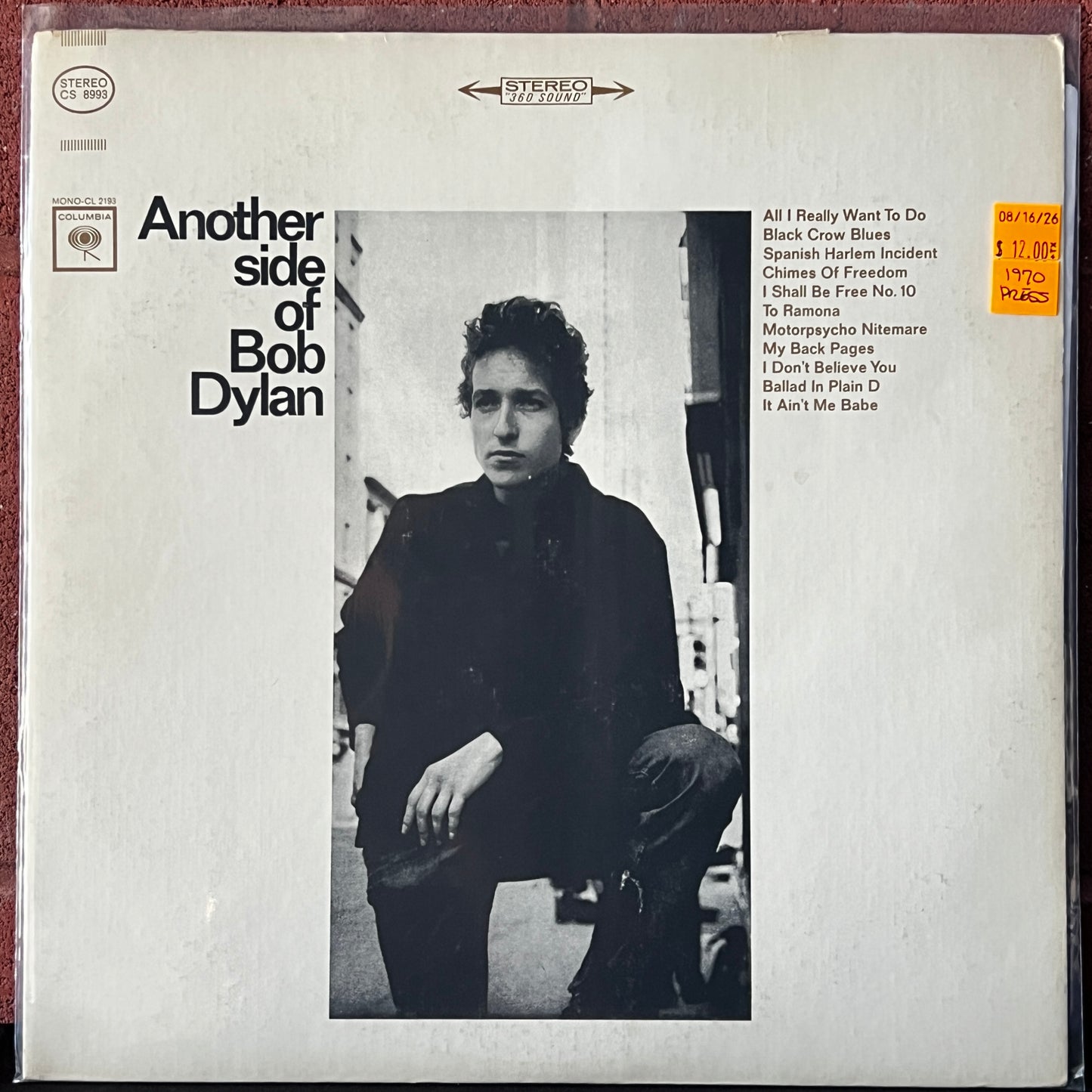 Used Vinyl: Bob Dylan "Another Side Of Bob Dylan" LP (1970 Press)