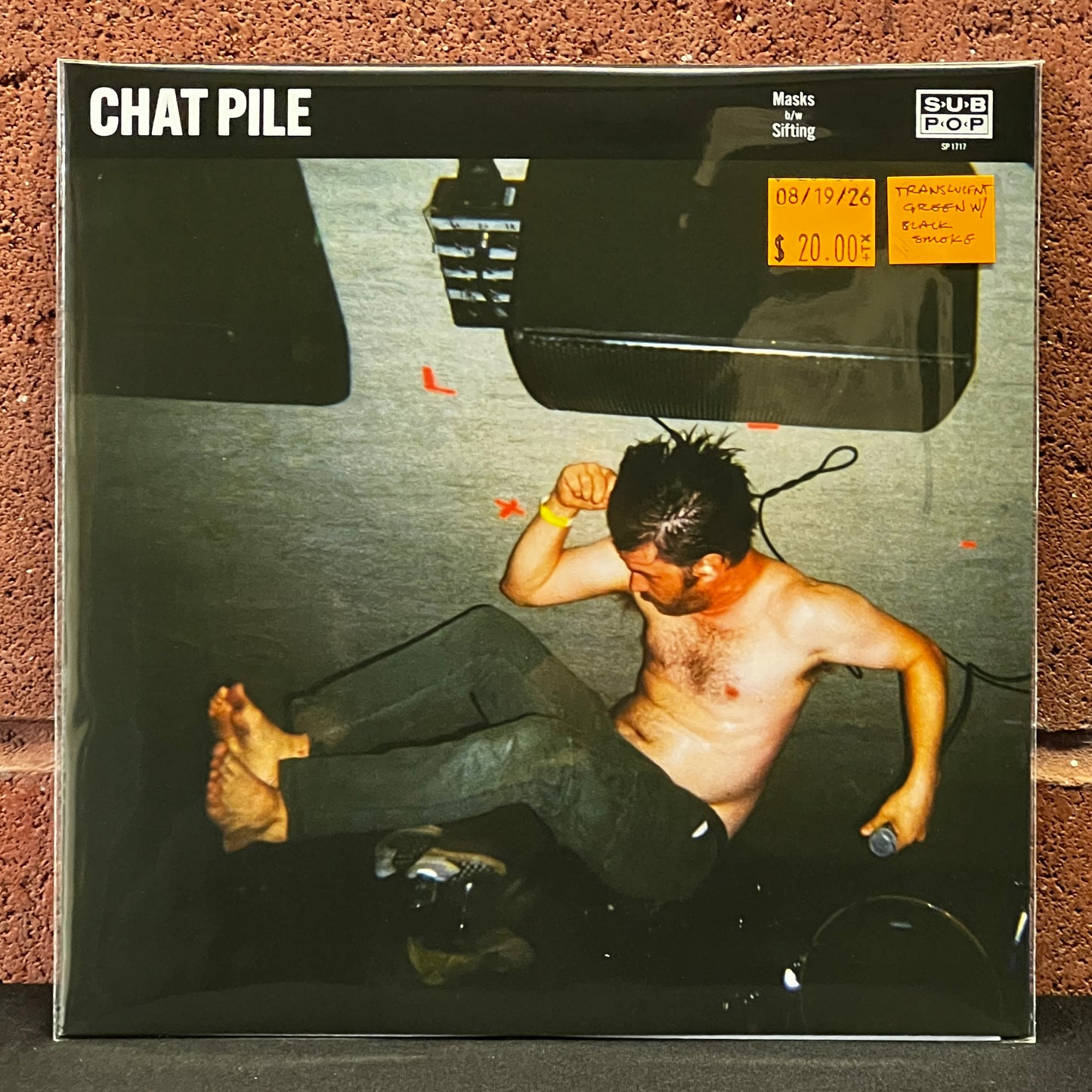 Used Vinyl: Chat Pile "Masks b/w Sifting" 7" (Translucent Green with Black Smoke vinyl)
