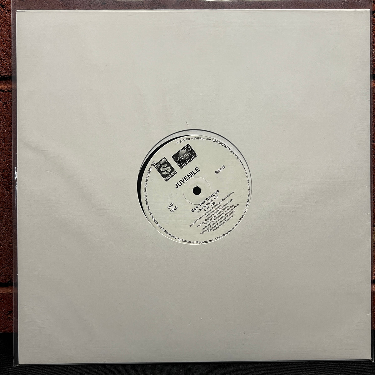 Used Vinyl: Juvenile "Back That Thang Up" 12" Single (Promo)