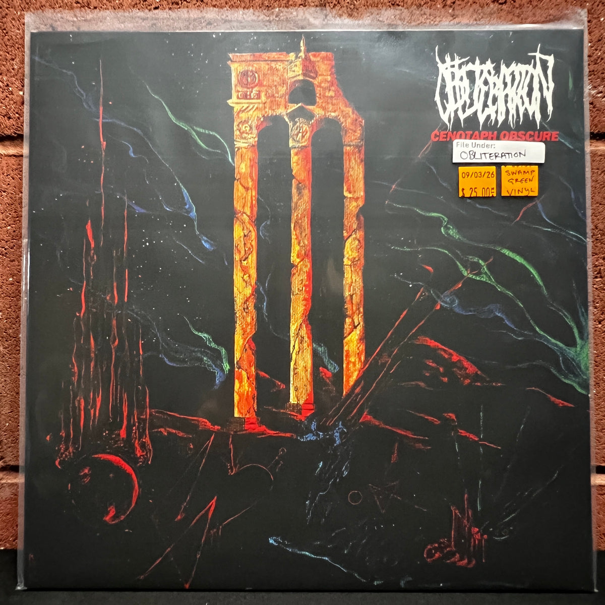 Used Vinyl: Obliteration "Cenotaph Obscure" LP (Swamp Green vinyl)