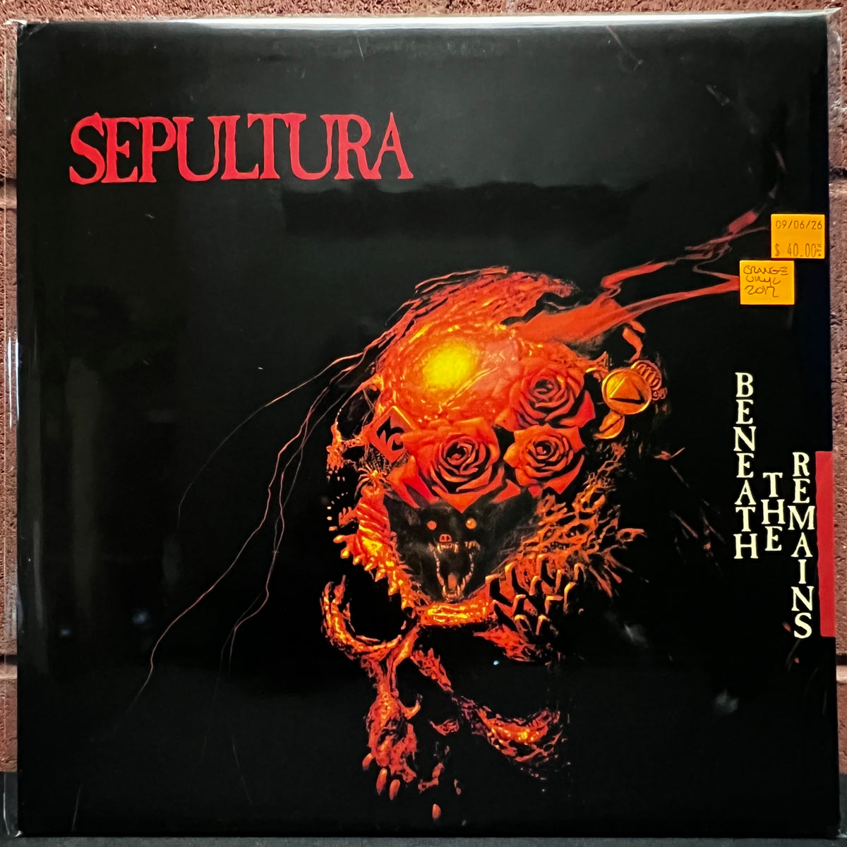Used Vinyl: Sepultura "Beneath The Remains" LP (2017 Press - Orange Vinyl)