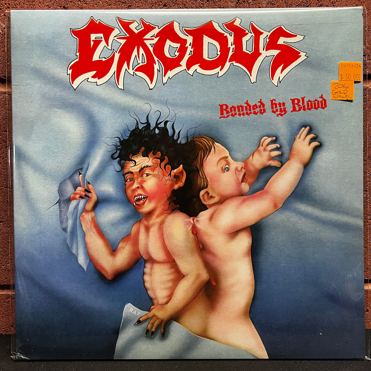 Used Vinyl: Exodus "Bonded By Blood" LP (2017 Press - Gold Vinyl)