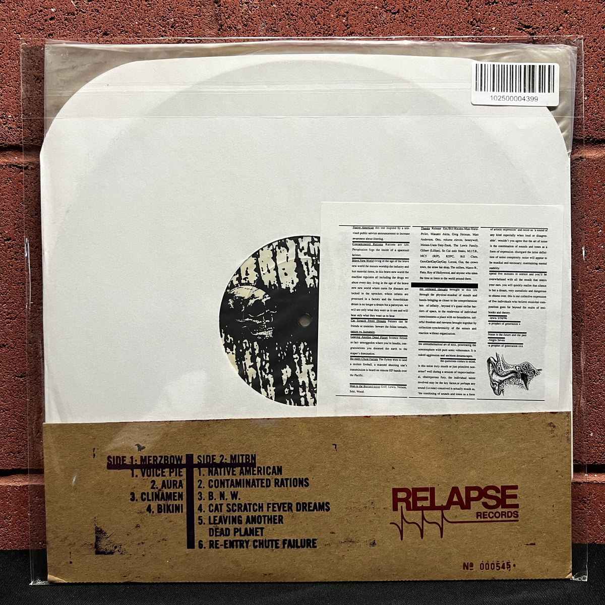 Used Vinyl: Merzbow / Bastard Noise "Voice Pie / Man Is The Bastard Noise" LP (1996 US Press)