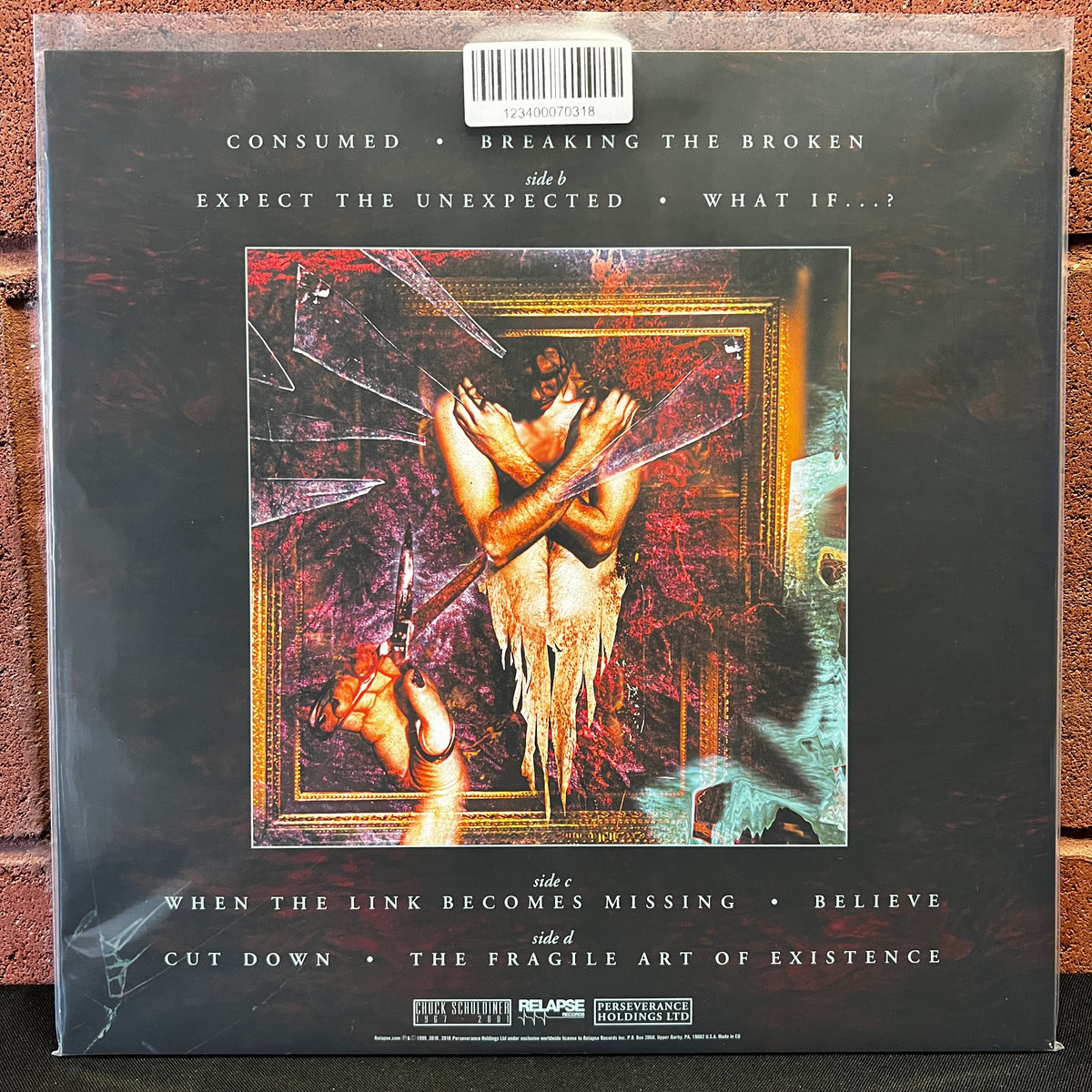 Used Vinyl: Control Denied ‎"The Fragile Art Of Existence" LP (2018 Press - Red w/Blue & Black Splatter Vinyl)