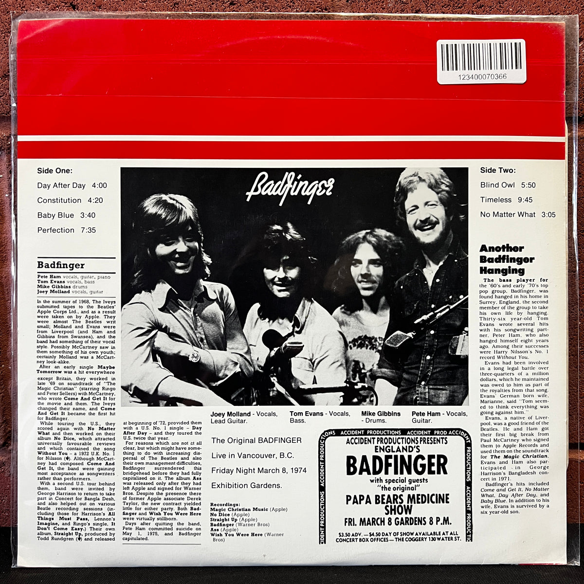 Used Vinyl: Badfinger "The Original Badfinger Live In Vancouver (March 8, 1974)" LP