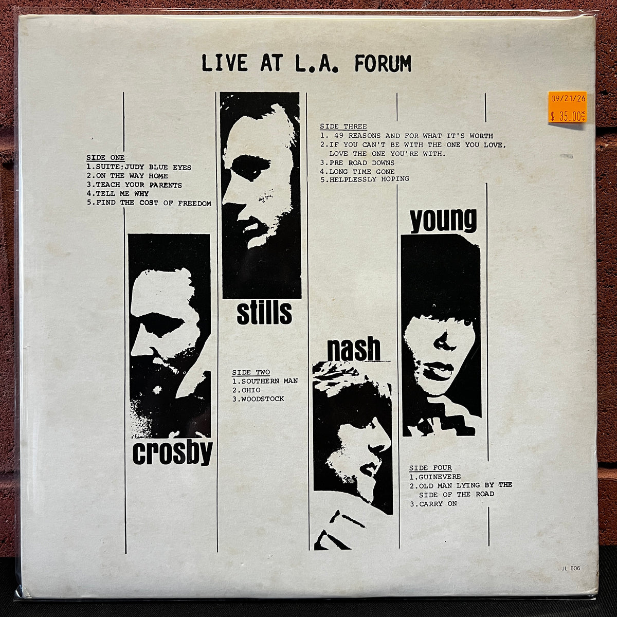 Used Vinyl: Crosby, Stills, Nash, Young "Live At L.A. Forum" 2xLP (1971 Press)