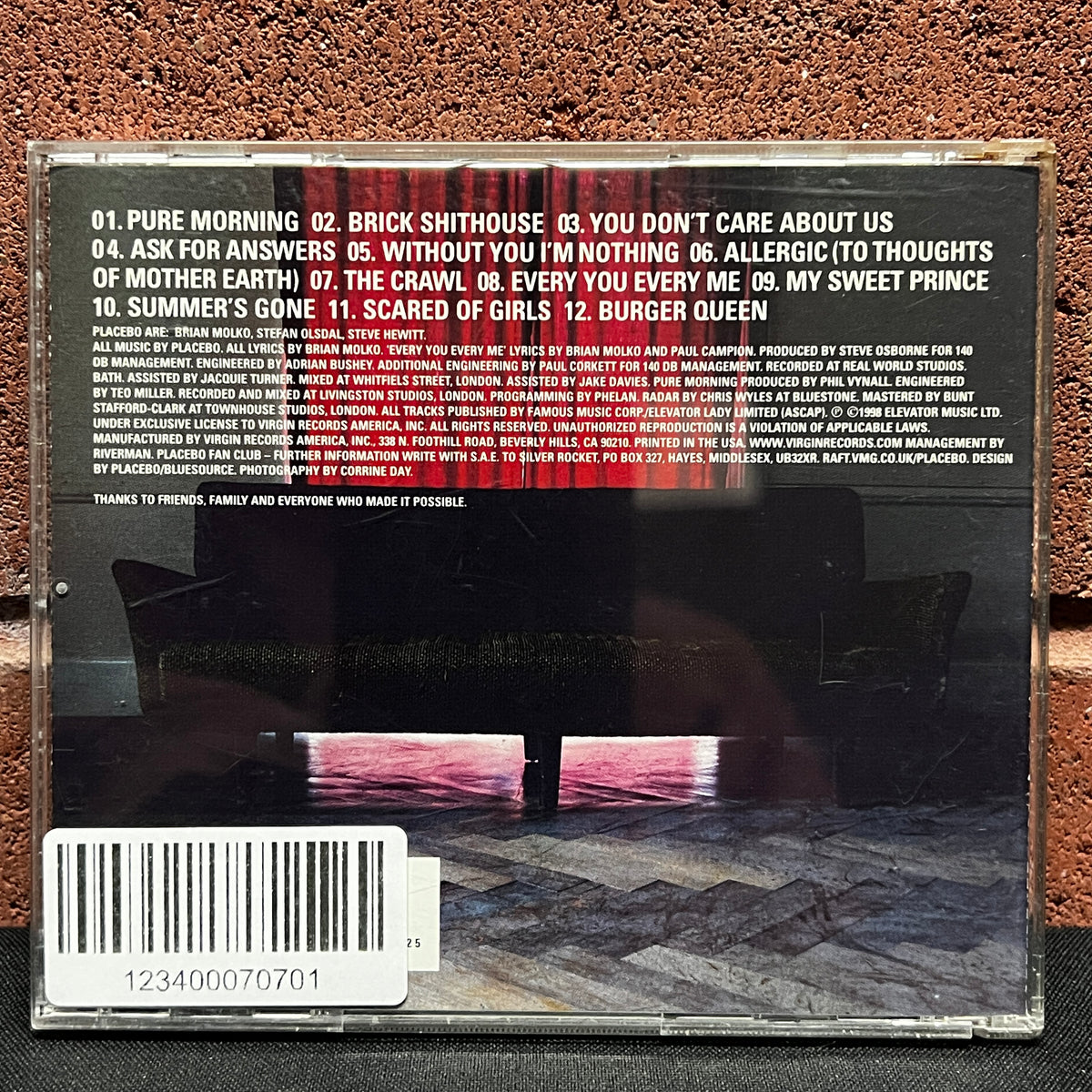 Used CD: Placebo "Without You I'm Nothing" CD