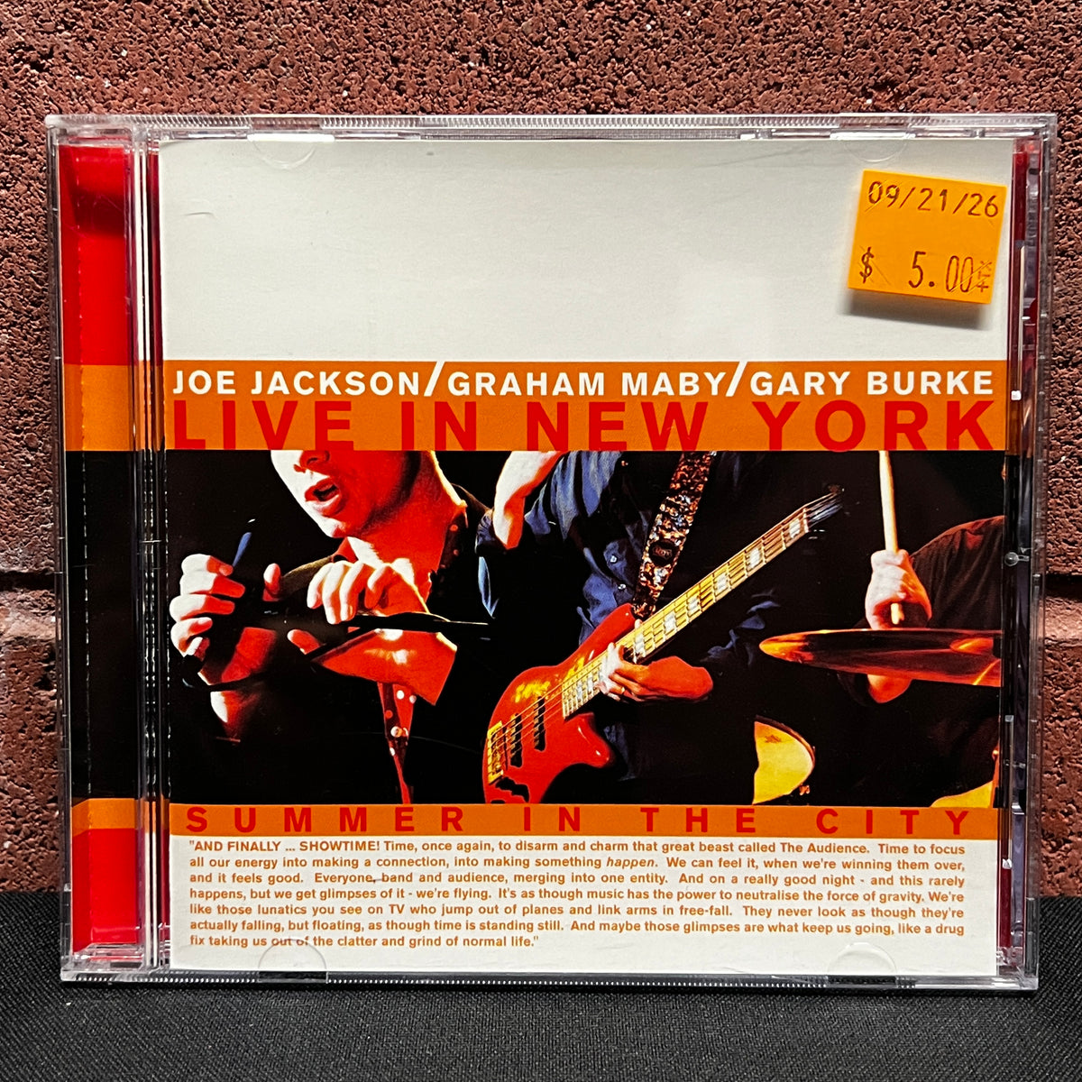 Used CD: Joe Jackson "Summer In The City - Live In New York" CD