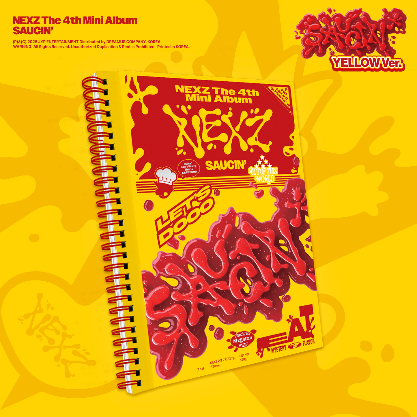 PRE-ORDER: NEXZ "The 4th Mini Album SAUCIN'" CD (YELLOW ver.)