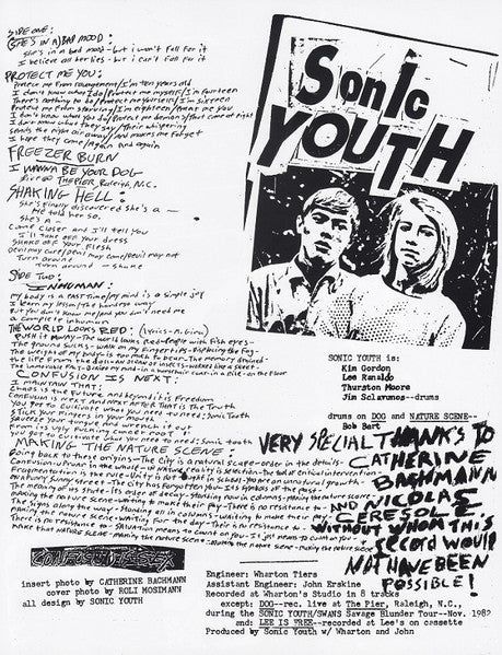 Sonic Youth ''Confusion Is Sex'' LP