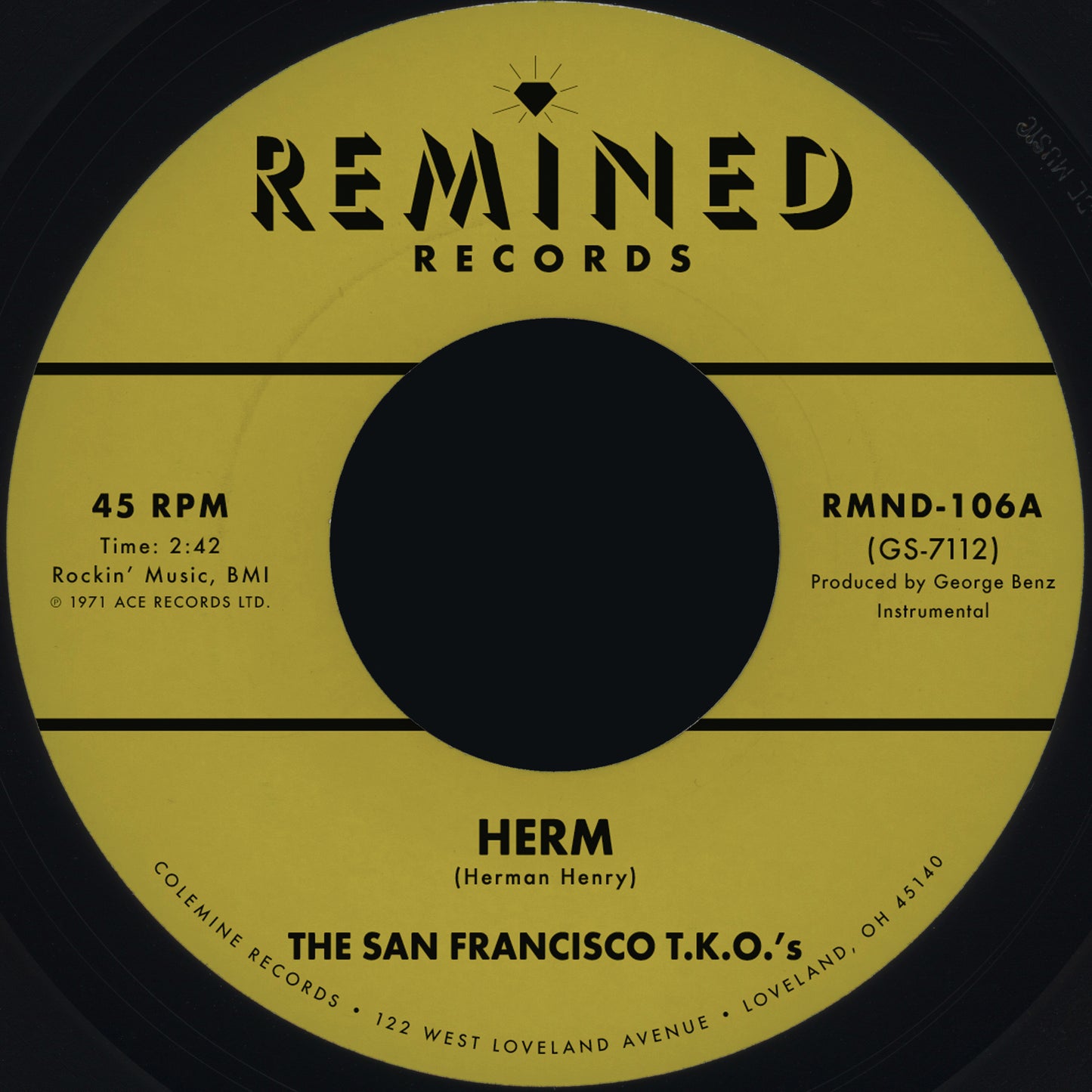 The San Francisco T.K.O.'s "Herm" b/w "Ooh Baby Baby" 7"