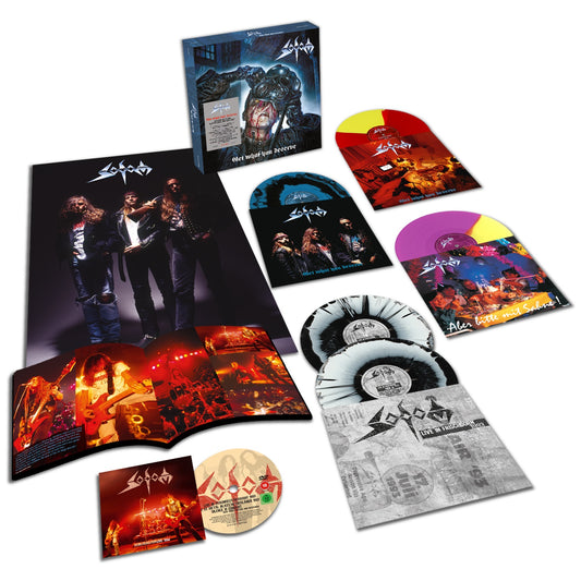 PRE-ORDER: Sodom "Get What You Deserve (Expanded Edition)" 5xLP + DVD (Super Deluxe Box Set Color Vinyl)
