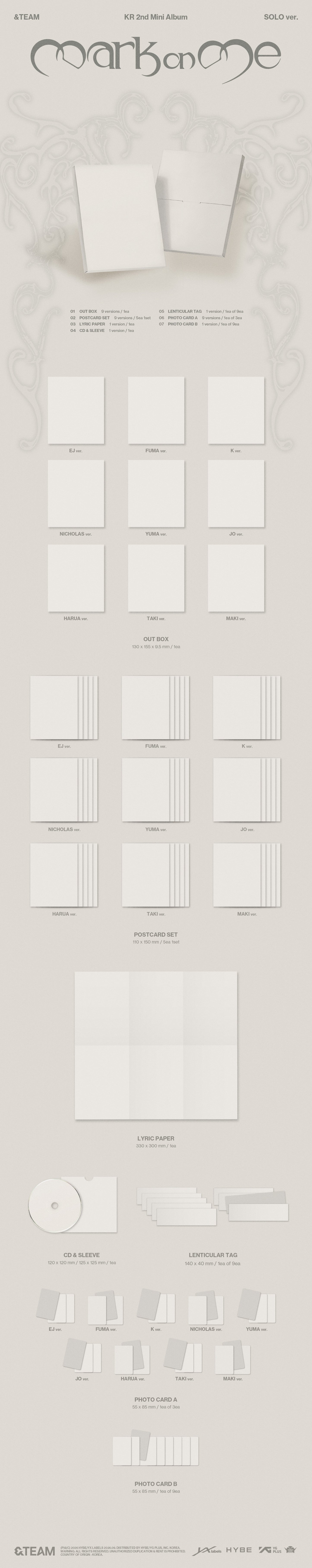 PRE-ORDER: &TEAM "Mark On Me" CD (Solo ver.)