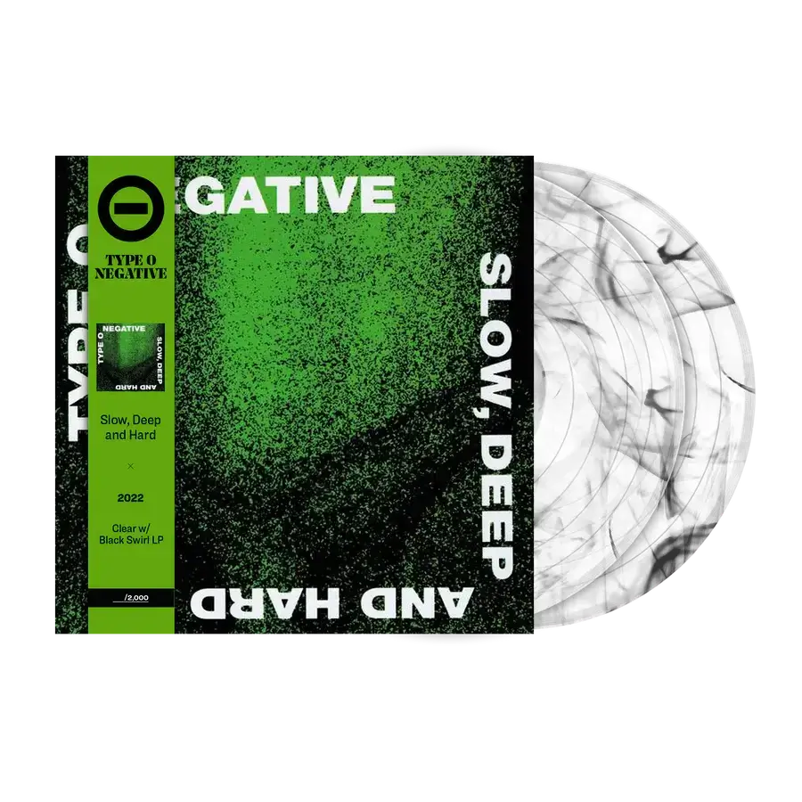 Type O Negative "Slow, Deep and Hard" LP (Clear w/ Black Swirl Vinyl)