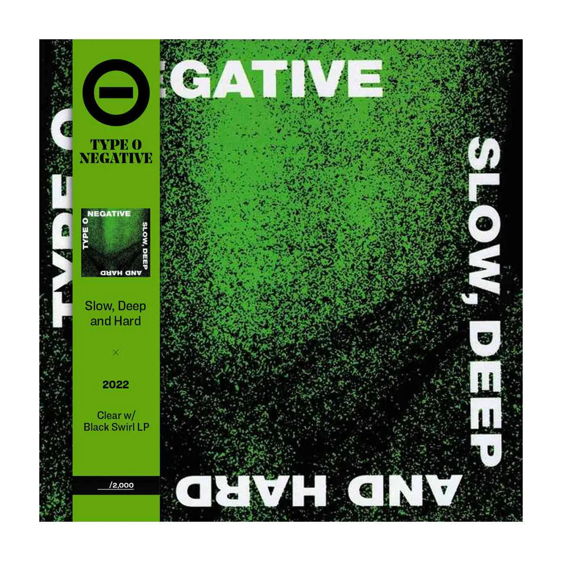 Type O Negative "Slow, Deep and Hard" LP (Clear w/ Black Swirl Vinyl)