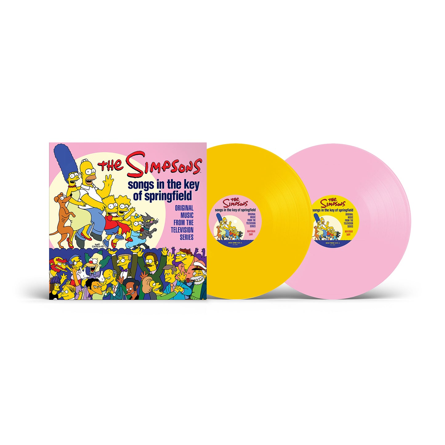 PRE-ORDER: The Simpsons "Songs in the Key of Springfield (Original Music from the TV Series)" 2xLP (Canary Yellow/Baby Pink Vinyl)