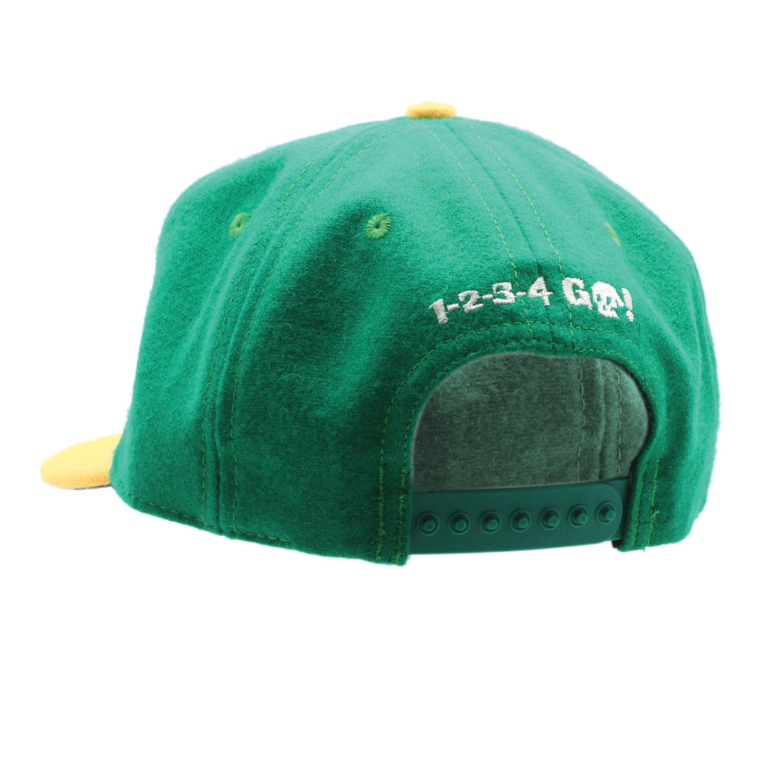 1-2-3-4 Go! Logo Green & Gold (Oakland Pride) Wool Cap